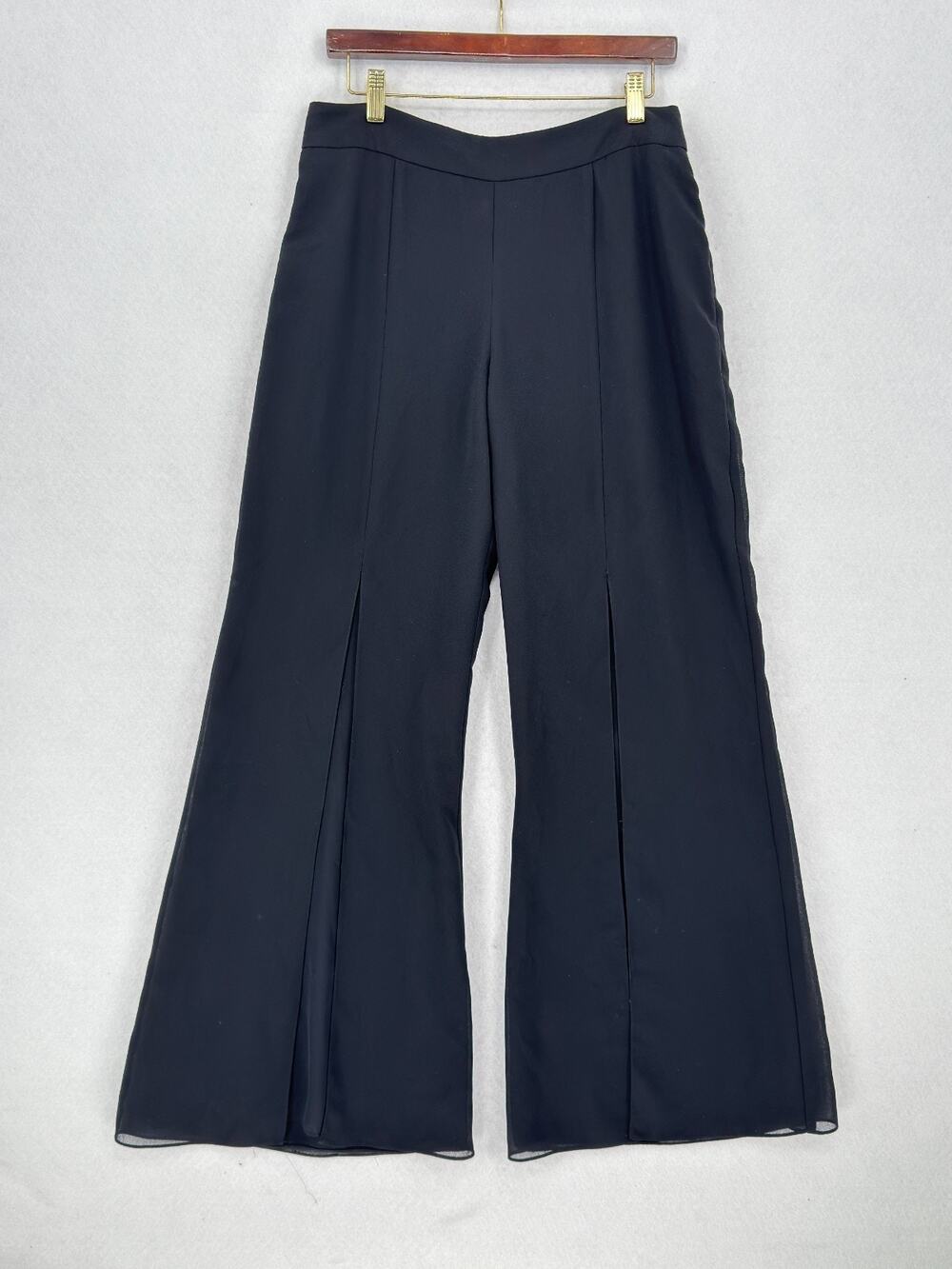 Joseph Ribkoff Trends Black Layered High Rise Wide Leg Trouser Pants Sz 10